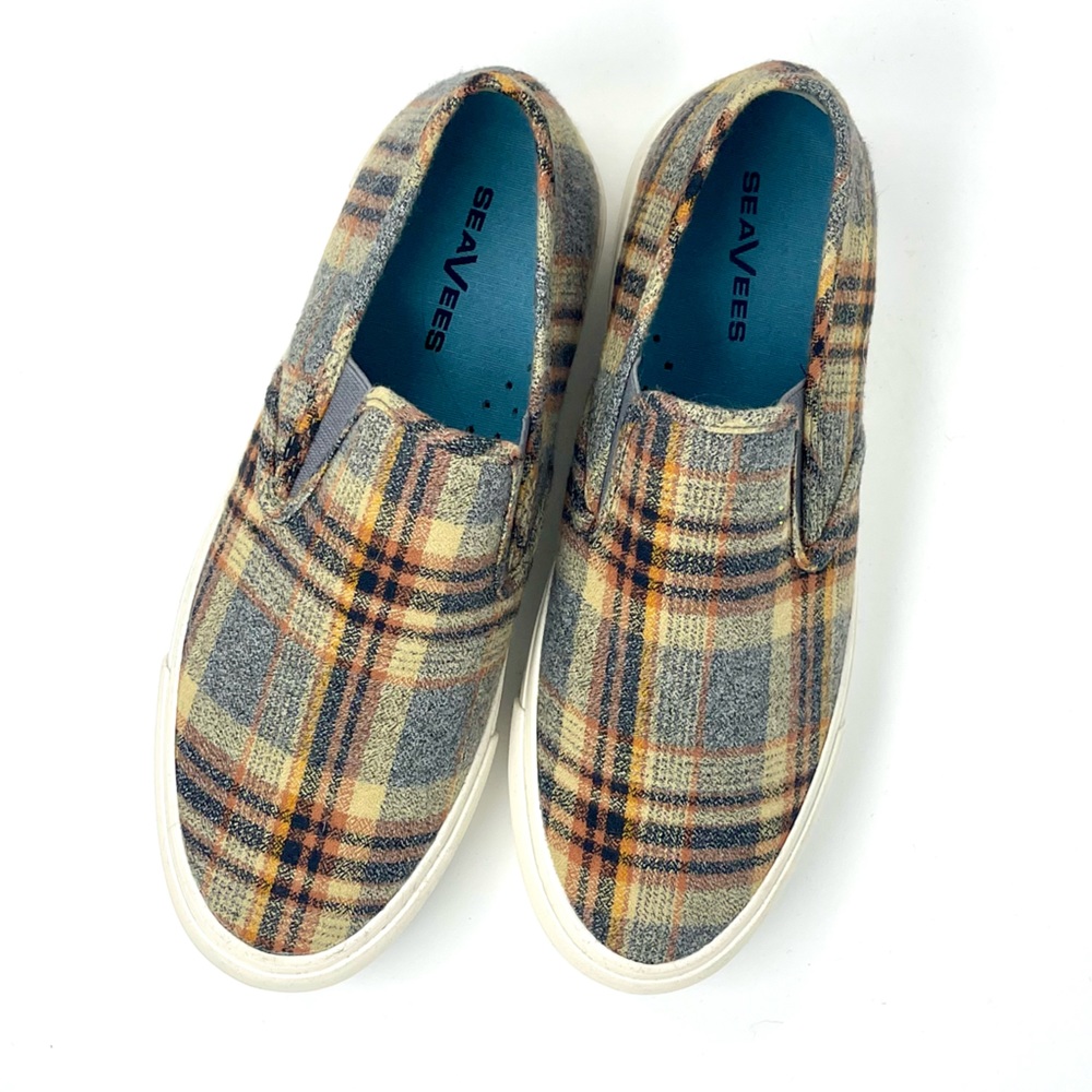 NWT Seavees Baja Slip On Platform Sneaker Plaid Flannel Womens 10